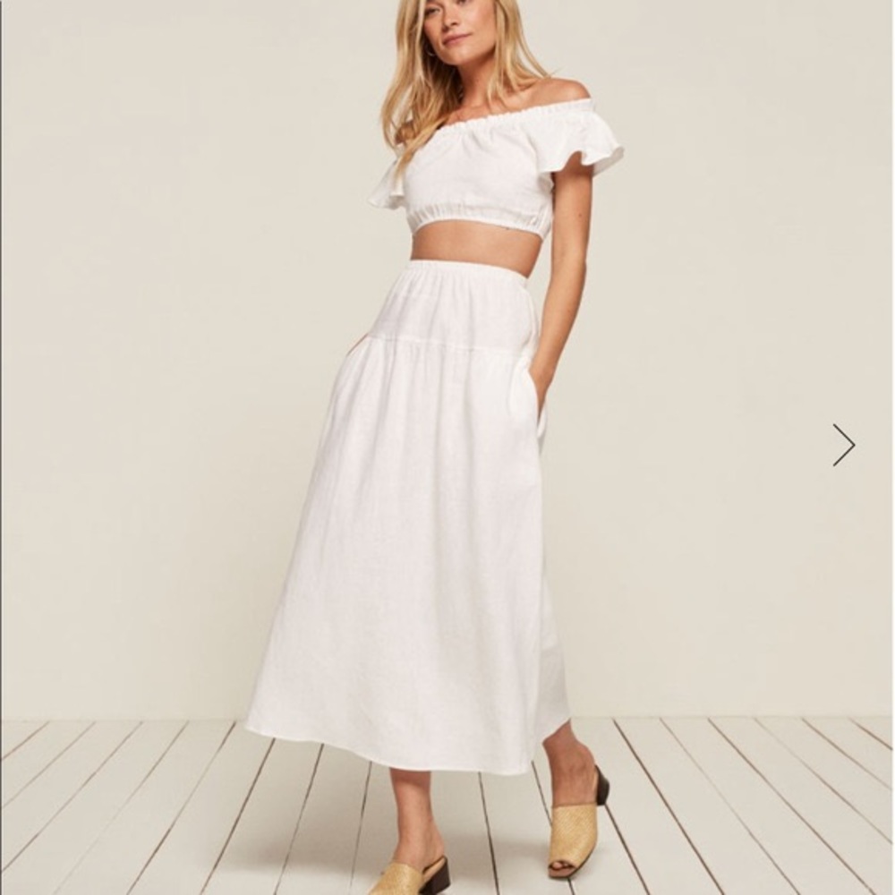 Reformation-Bronte Two Piece White Set-XS